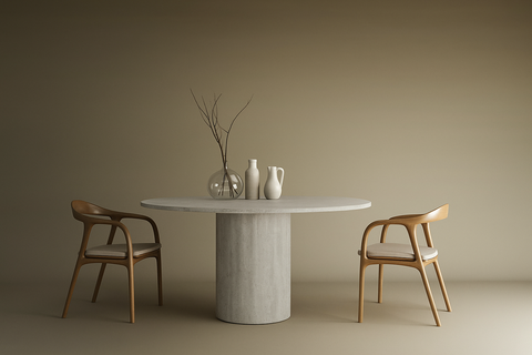 kyle travertine dining table