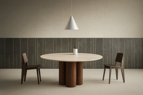 juno travertine dining table
