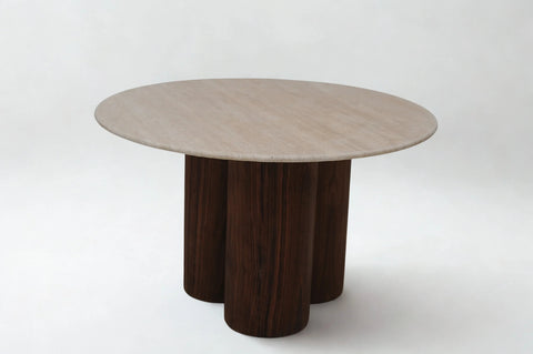 juno travertine dining table