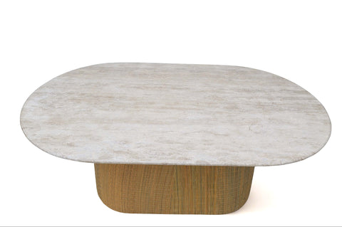 kenza travertine dining table