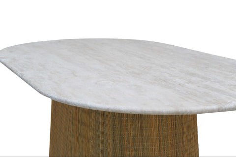 kenza travertine dining table