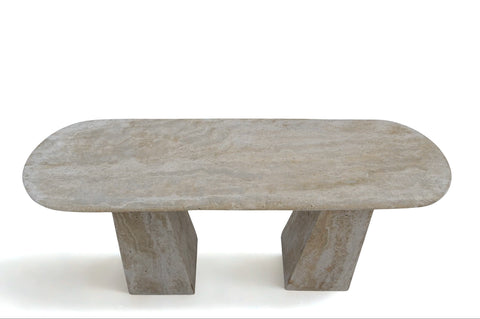 taza travertine console table