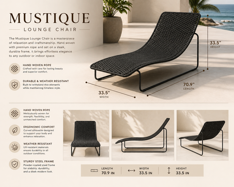 mustique woven lounge chair