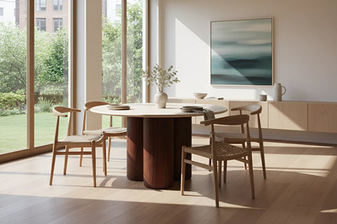 juno travertine dining table