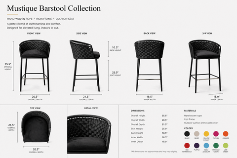 mustique woven barstool chairs
