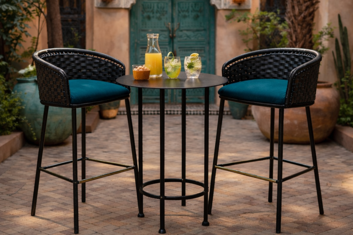 mustique woven barstool chairs