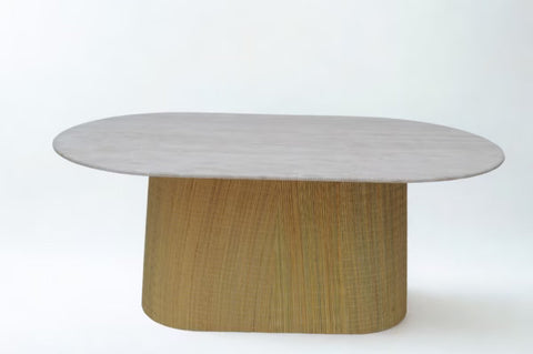 kenza travertine dining table