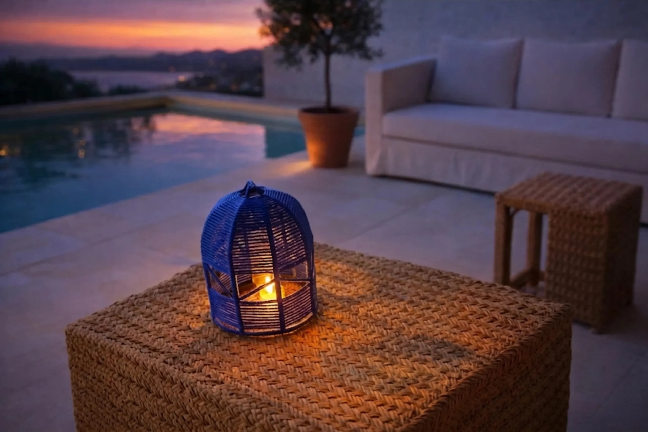 esquire floor lamp blue