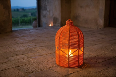 esquire floor lamp orange