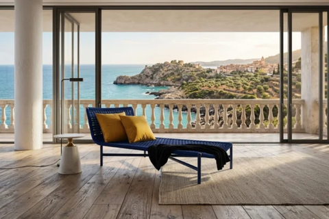 esquire l-lounge chair blue