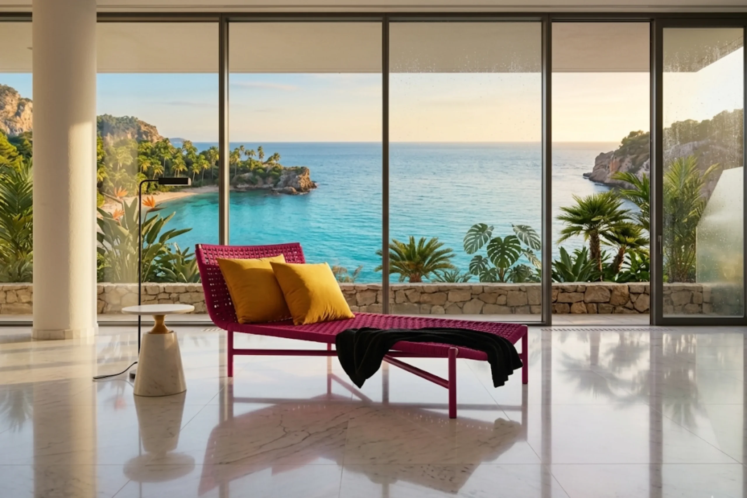 esquire l-lounge chair fuchsia