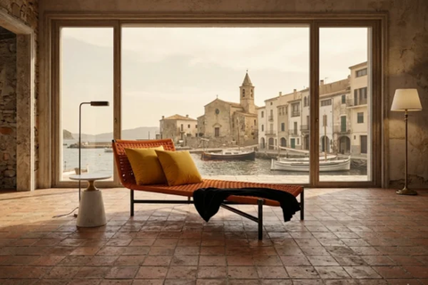 esquire l-lounge chair orange