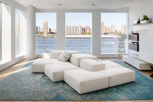 handcrafted modular sofa side view