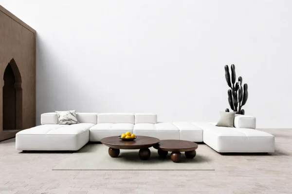 handcrafted modular sofa front view