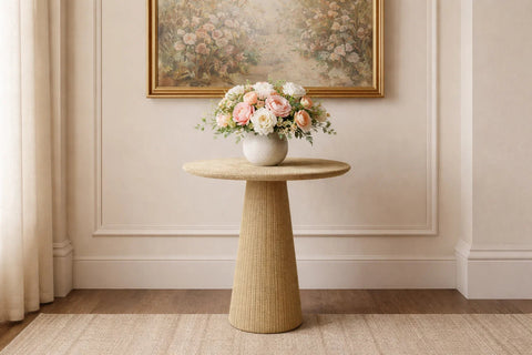 astoria travertine console table